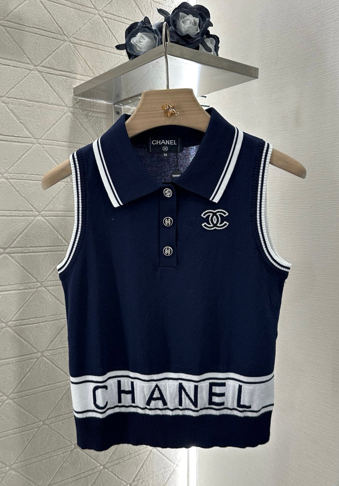 C*♥2025 new product Lapel knitted vest