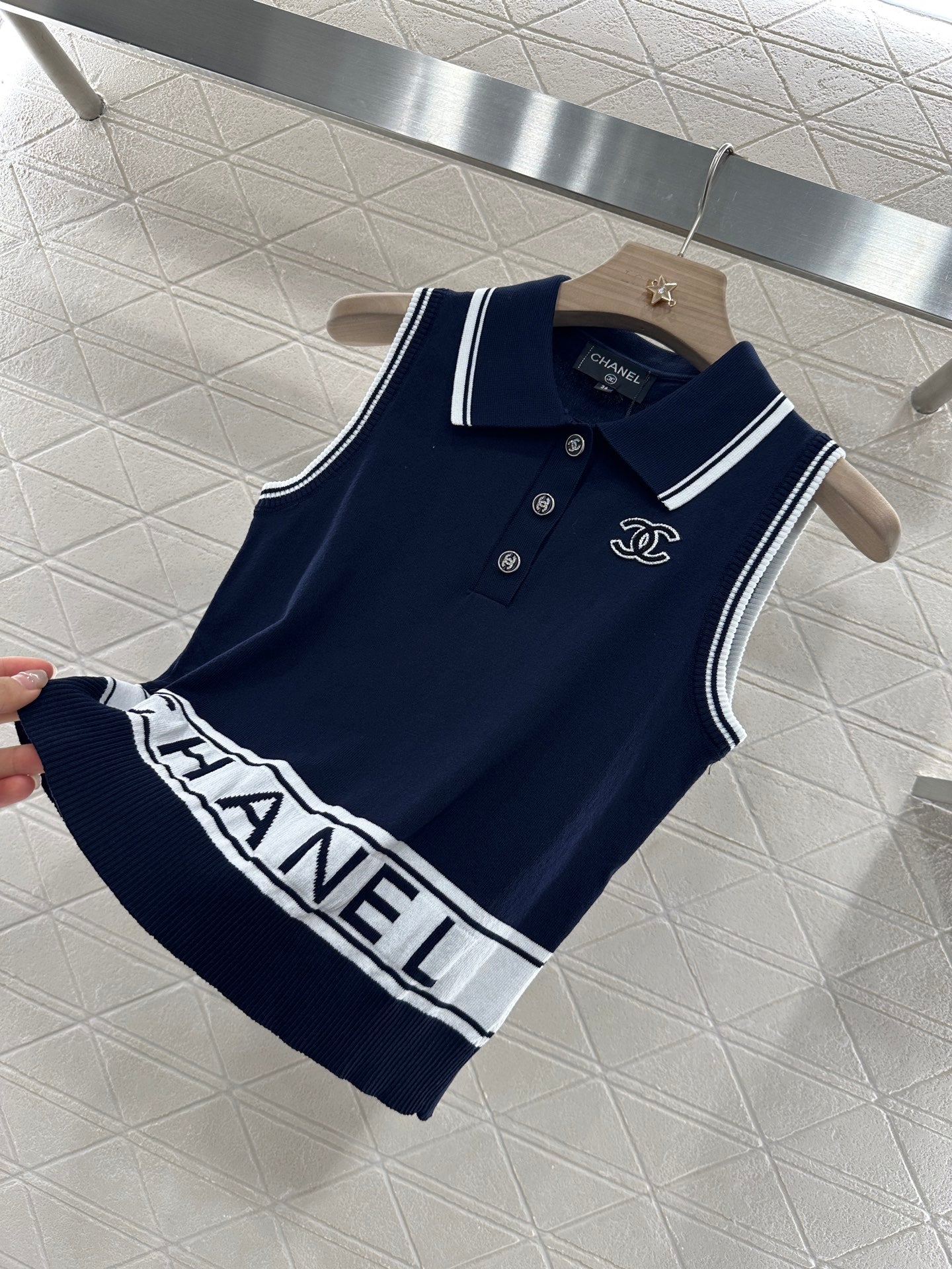 C*♥2025 new product Lapel knitted vest