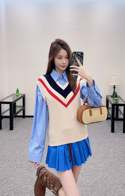 Mi*mi*♥2025 new product College knitted vest