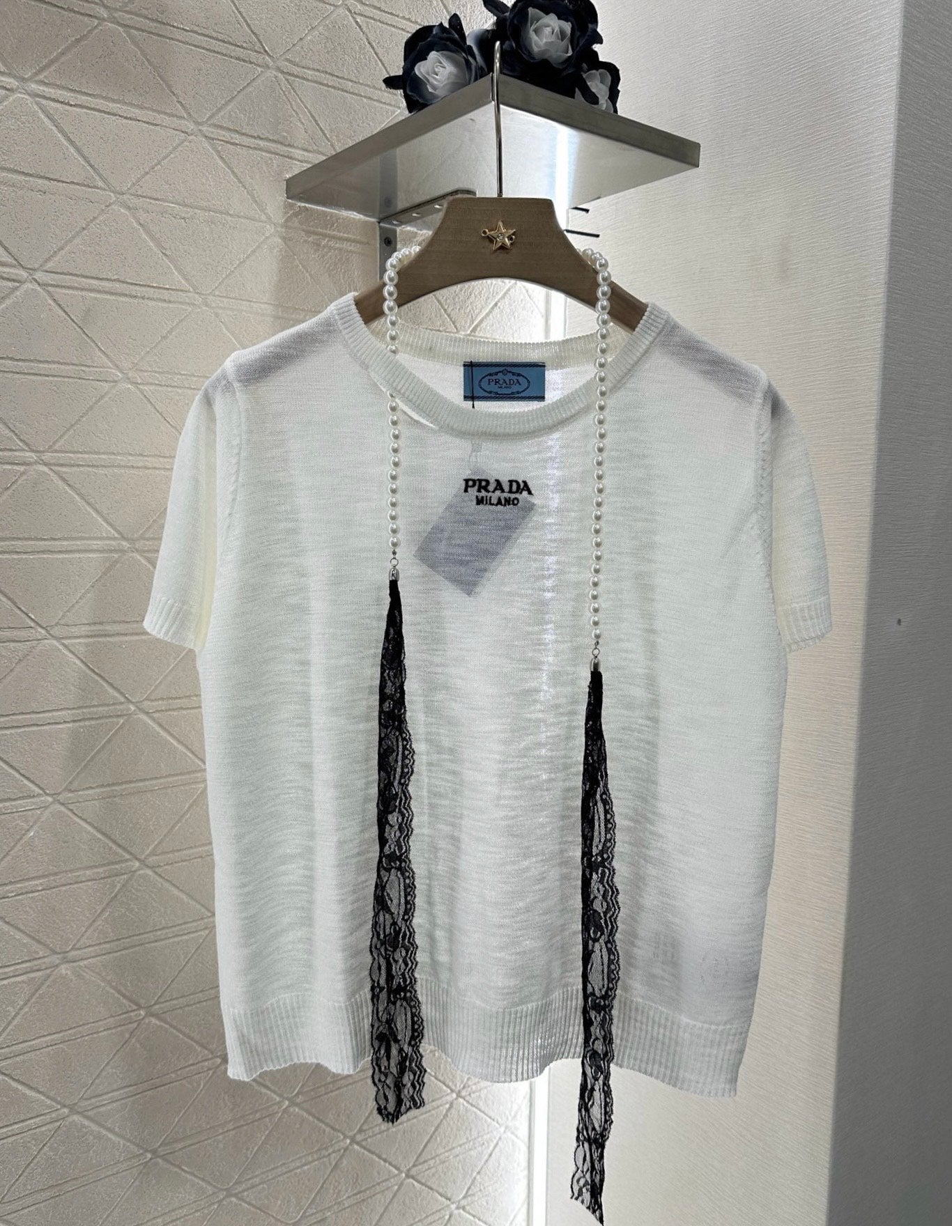 P*♥2025 new product Lace knitted short sleeves