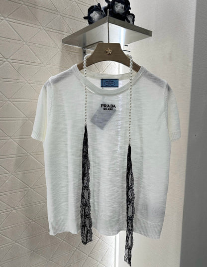 P*♥2025 new product Lace knitted short sleeves