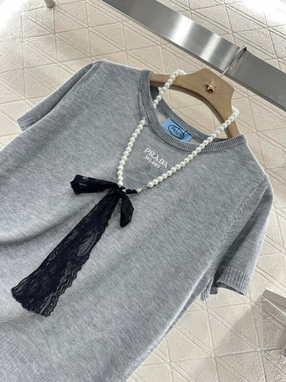 P*♥2025 new product Lace knitted short sleeves