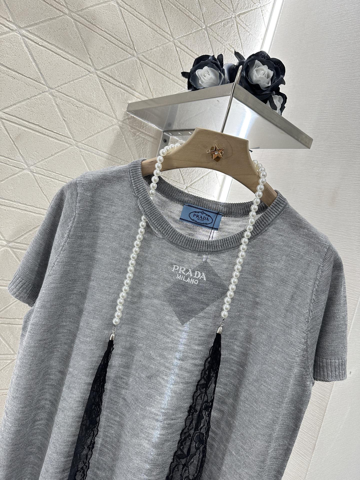 P*♥2025 new product Lace knitted short sleeves