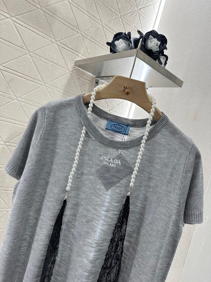 P*♥2025 new product Lace knitted short sleeves