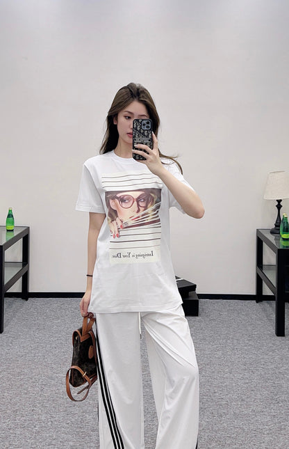D*♥2025 new product Printed round neck