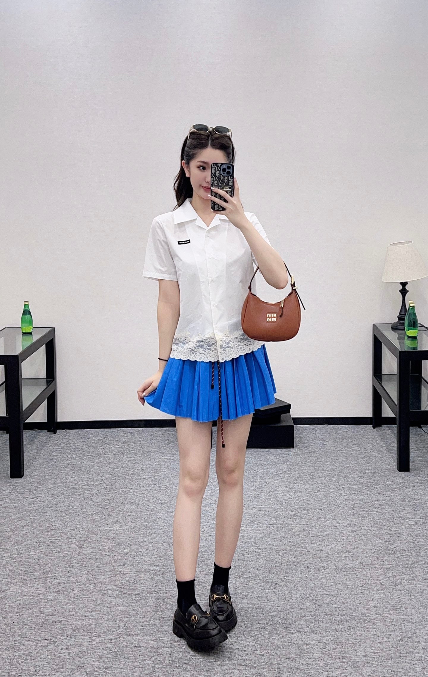 Mi*mi*♥2025 new product Lace embroidered shirt