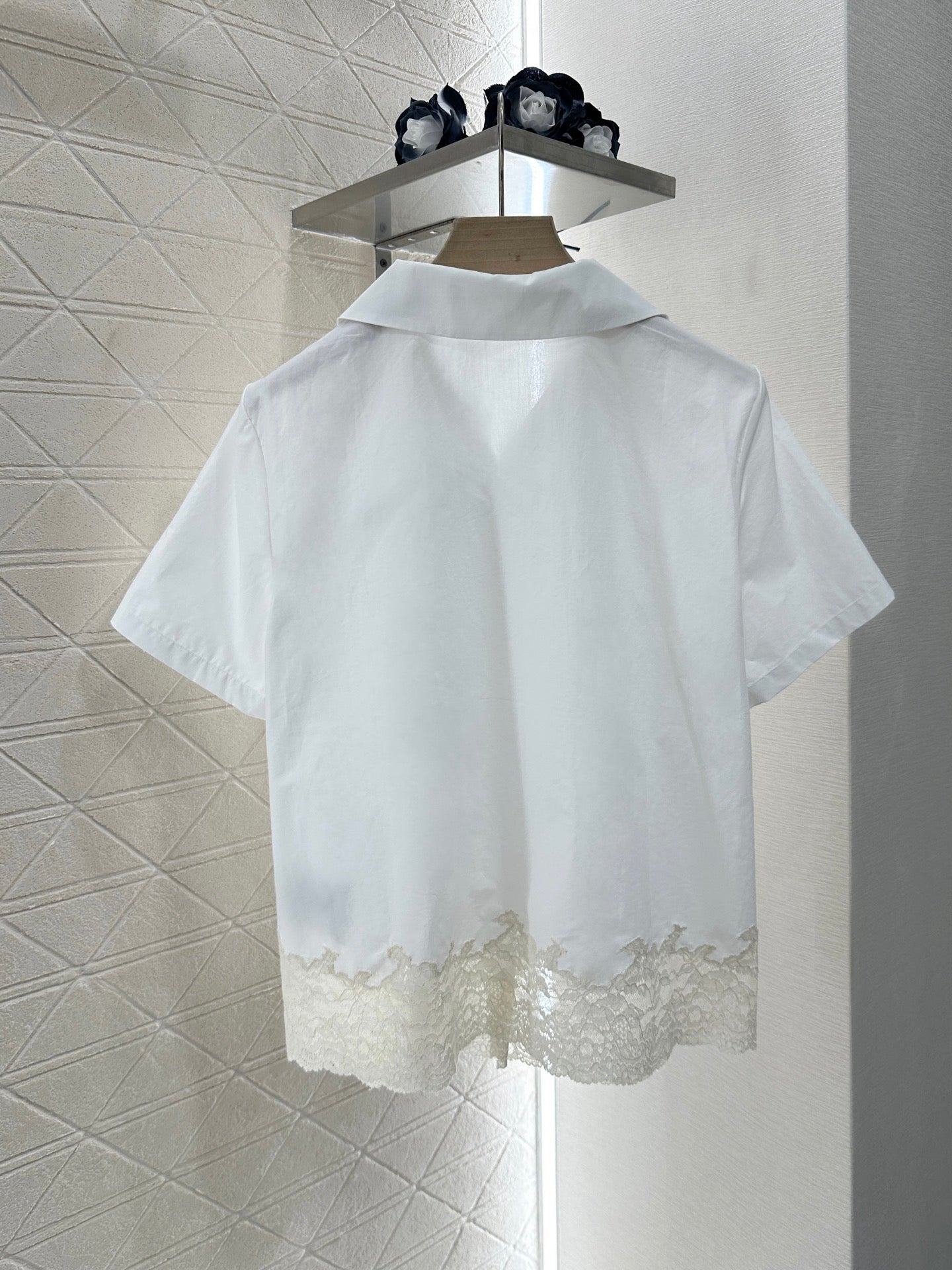 Mi*mi*♥2025 new product Lace embroidered shirt
