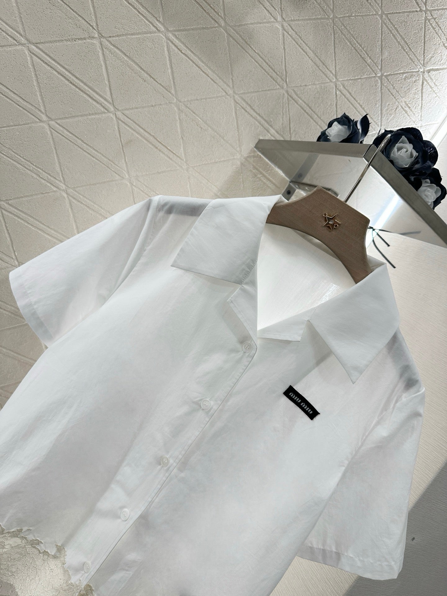 Mi*mi*♥2025 new product Lace embroidered shirt