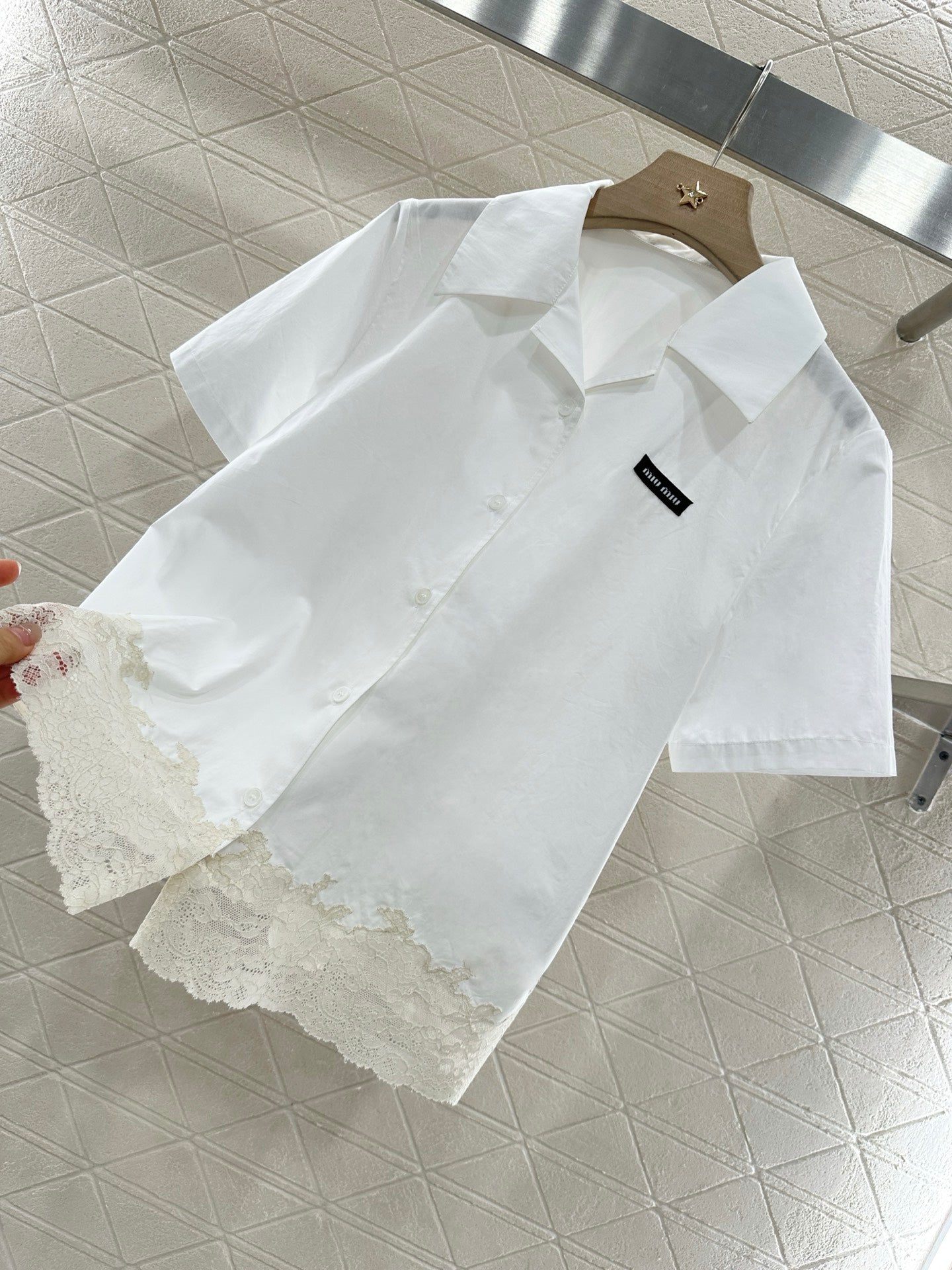 Mi*mi*♥2025 new product Lace embroidered shirt