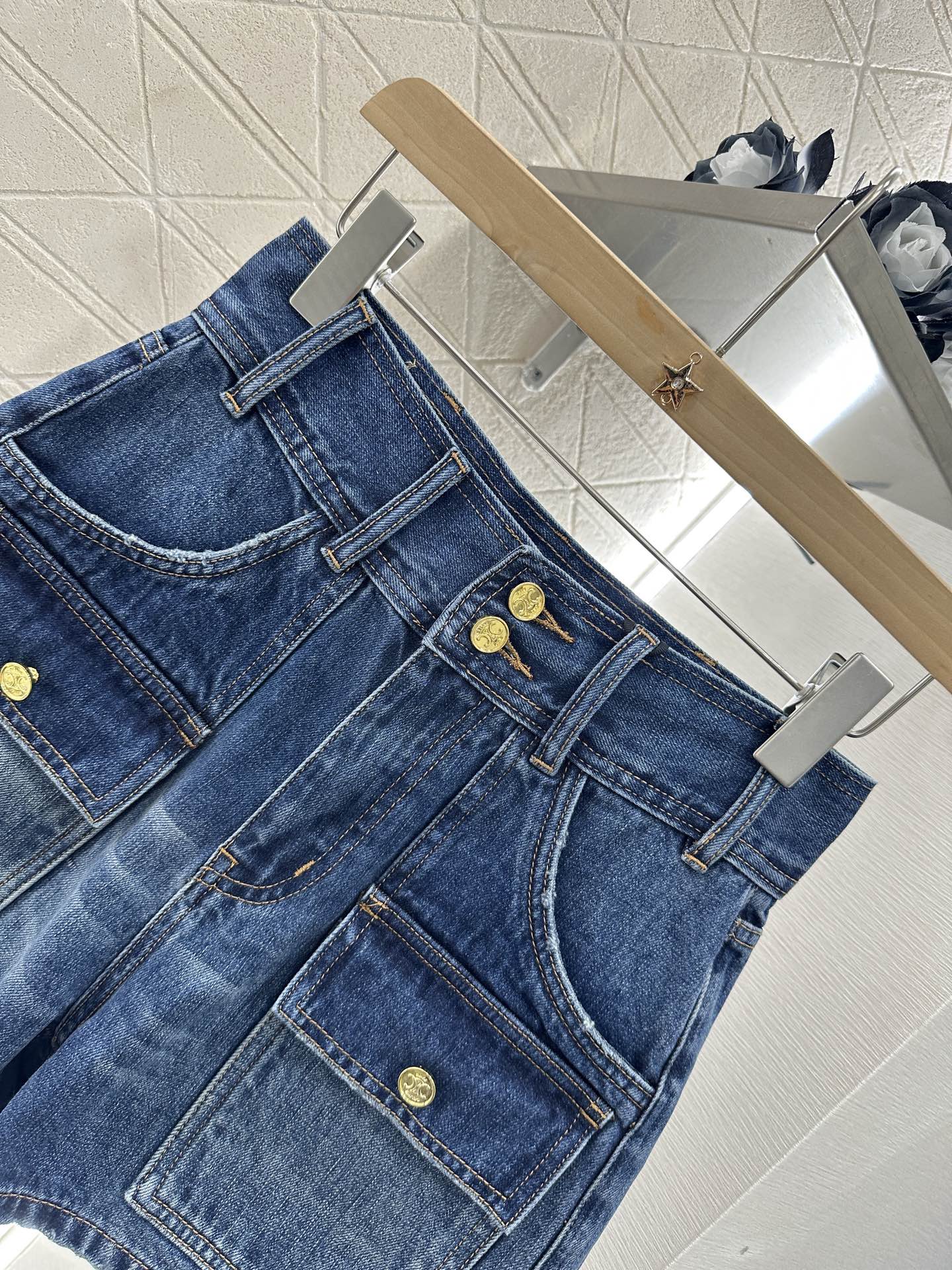 C*♥2025 new products Denim pocket shorts