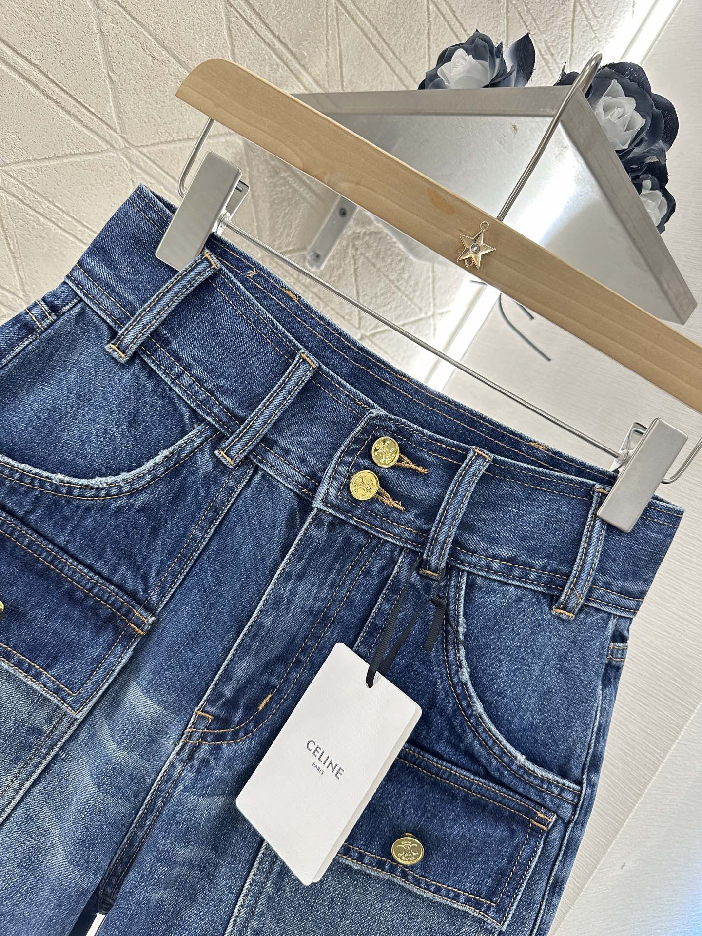 C*♥2025 new products Denim pocket shorts