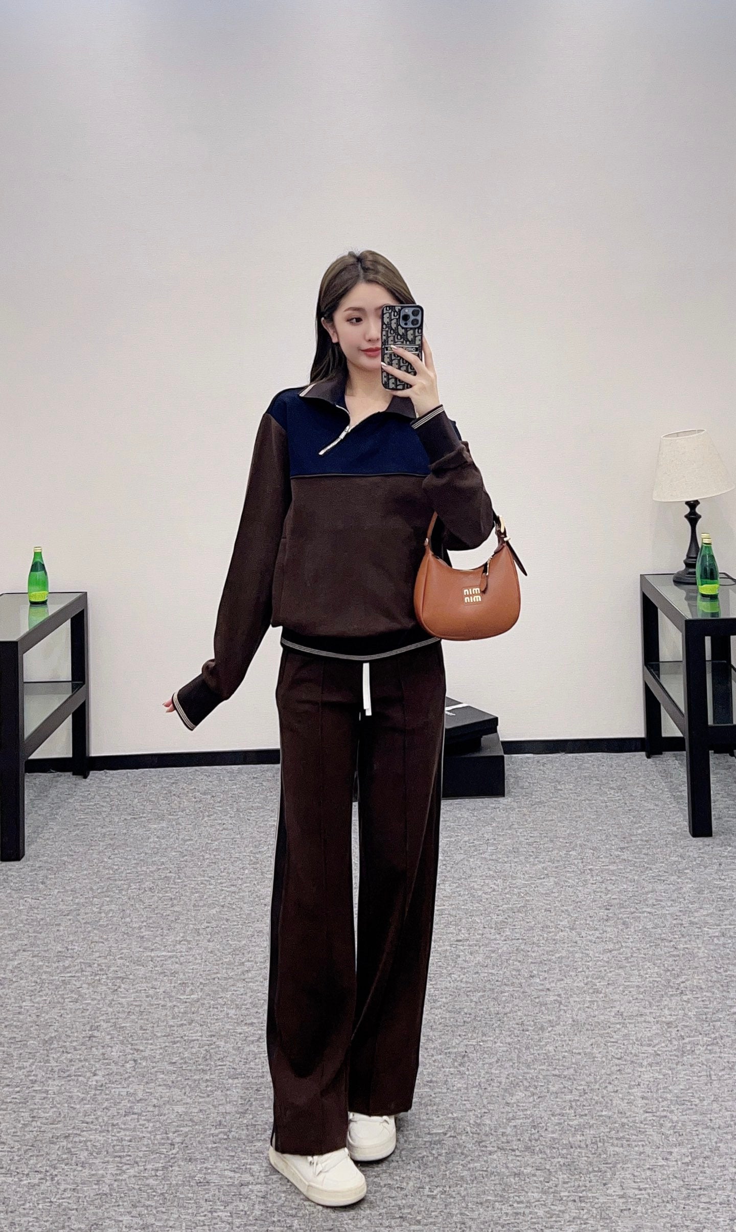 Mi*mi*♥2025 new product Long pants and open-front sweatshirt set