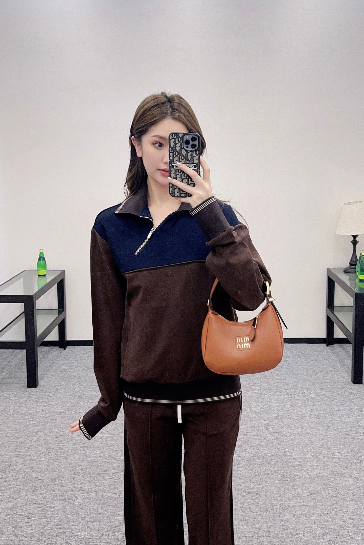 Mi*mi*♥2025 new product Long pants and open-front sweatshirt set