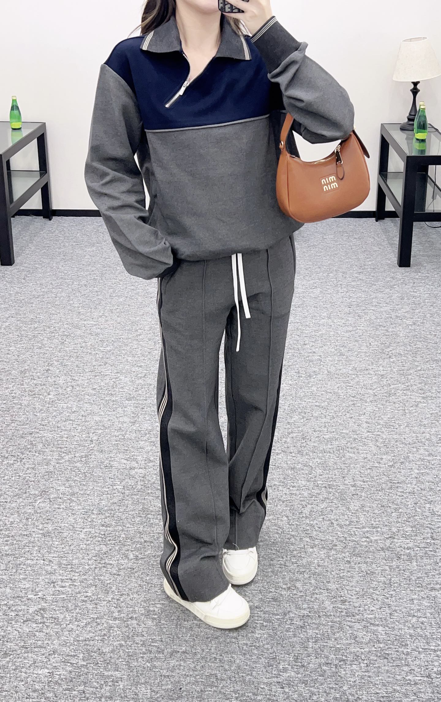 Mi*mi*♥2025 new product Long pants and open-front sweatshirt set