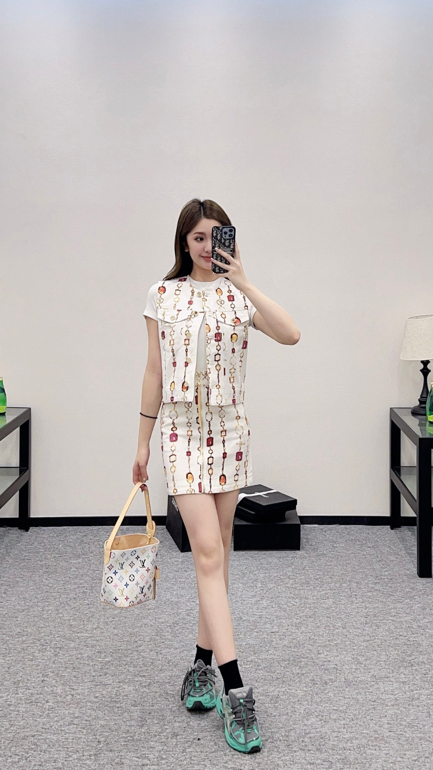 Louis *♥2025 new product Denim vest and skirt set