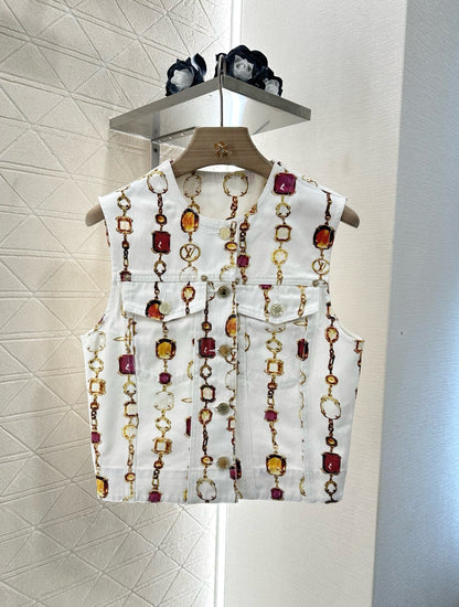 Louis *♥2025 new product Denim vest and skirt set