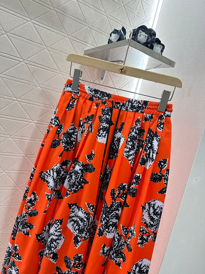 Louis *♥2025 new product Elastic floral skirt