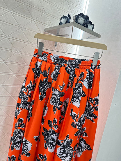 Louis *♥2025 new product Elastic floral skirt