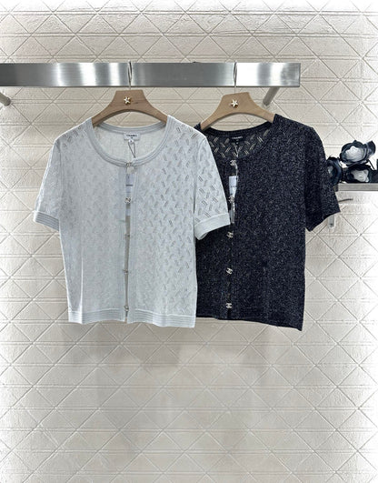 C*♥2025 new product Rhinestone button cardigan