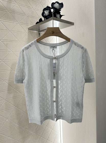 C*♥2025 new product Rhinestone button cardigan
