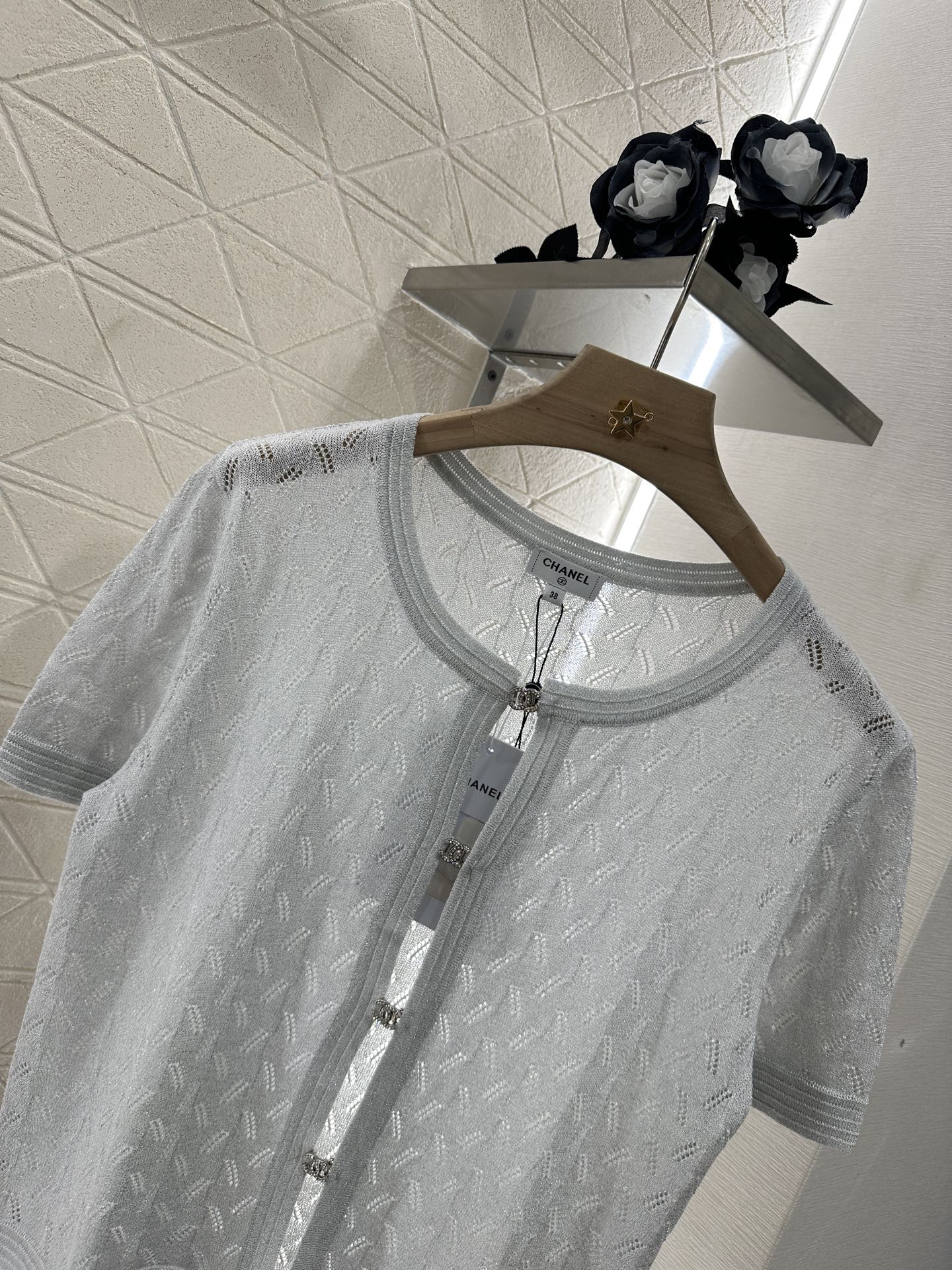C*♥2025 new product Rhinestone button cardigan
