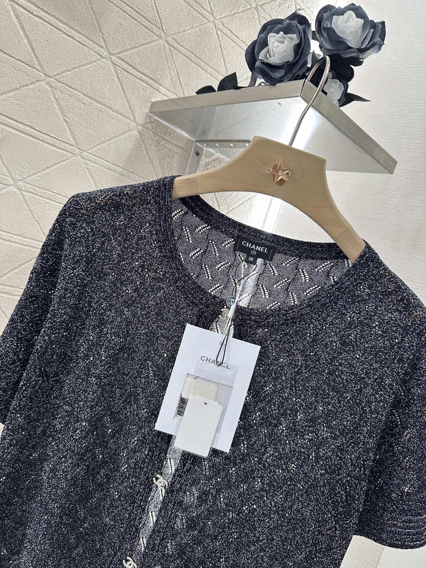C*♥2025 new product Rhinestone button cardigan