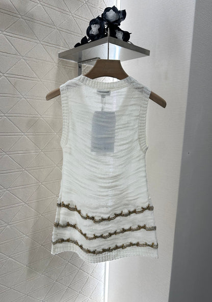 C*♥2025 new product Embroidered knitted vest
