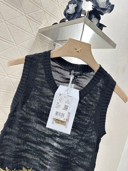 C*♥2025 new product Embroidered knitted vest