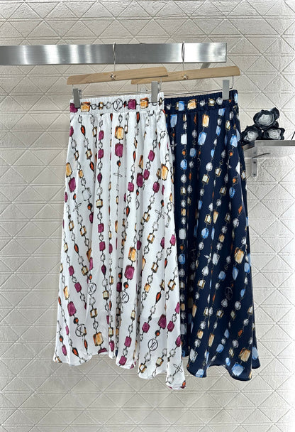 Louis *♥2025 new product Printed gemstone skirt