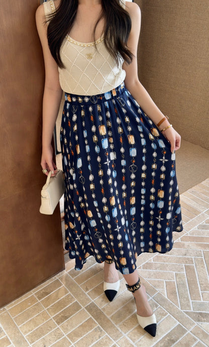 Louis *♥2025 new product Printed gemstone skirt