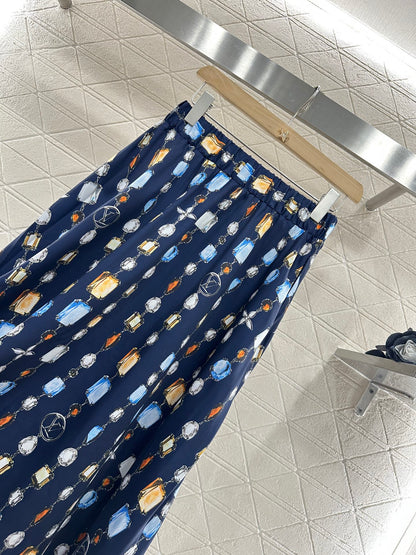 Louis *♥2025 new product Printed gemstone skirt