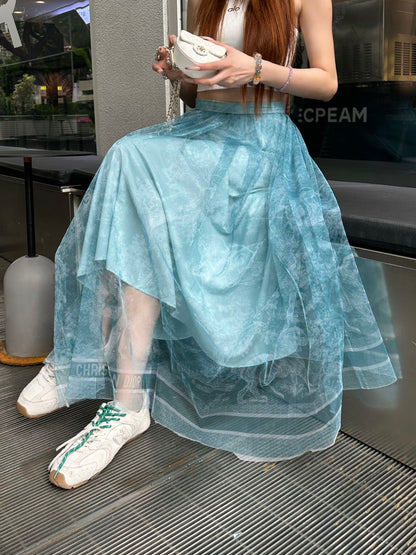 D*♥2025 new product High waist tulle skirt