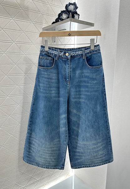 C*♥2025 new product Denim cropped pants