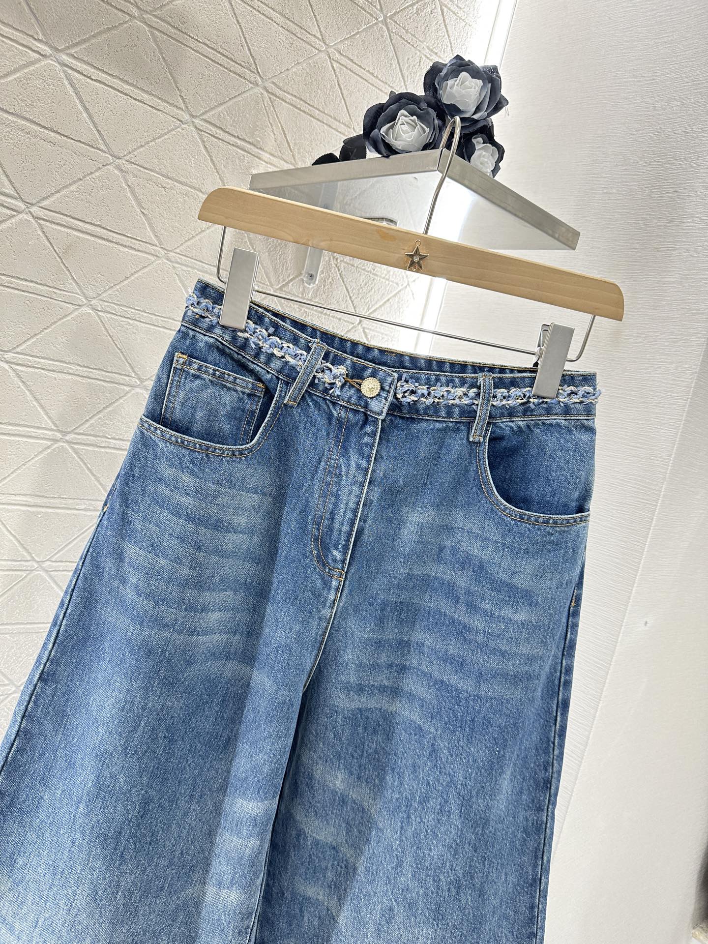 C*♥2025 new product Denim cropped pants