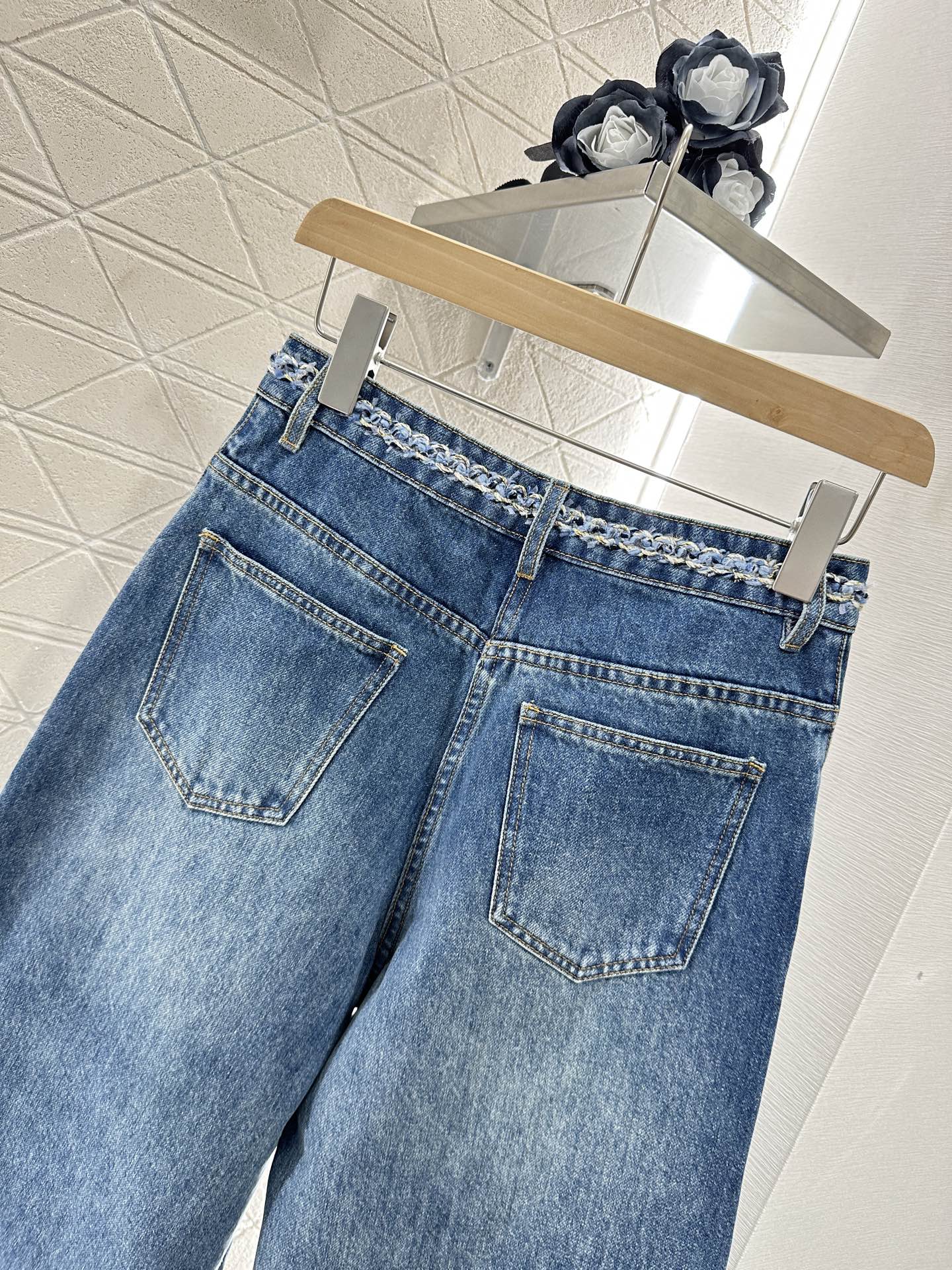 C*♥2025 new product Denim cropped pants