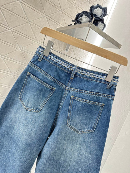 C*♥2025 new product Denim cropped pants