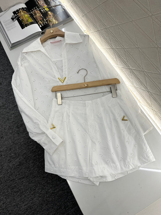 V*♥2025 new products Shirt and shorts set