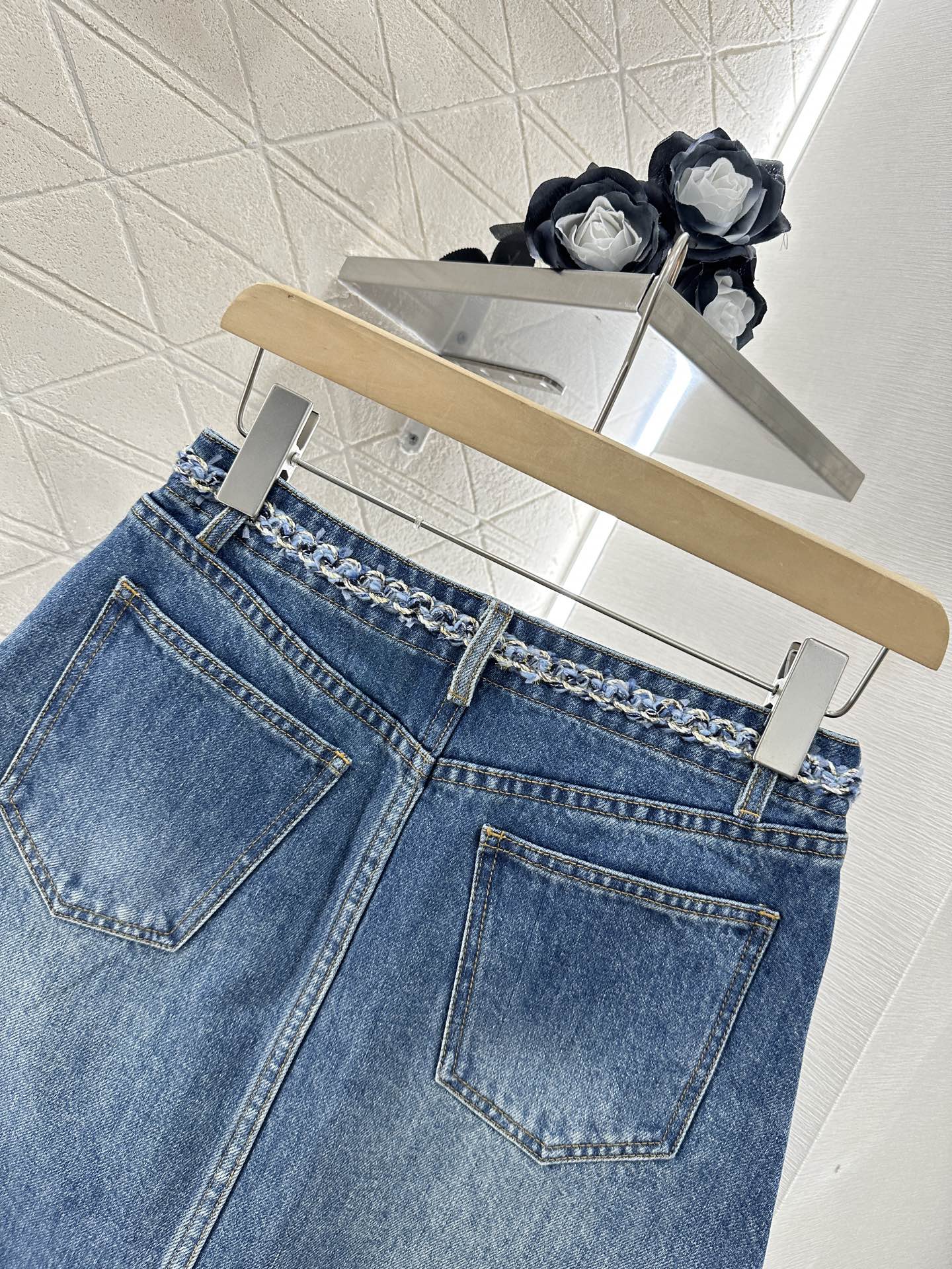 C*♥2025 new product Denim skirt with hem