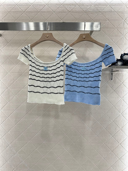 C*♥2025 new product Hollow knitted short sleeves