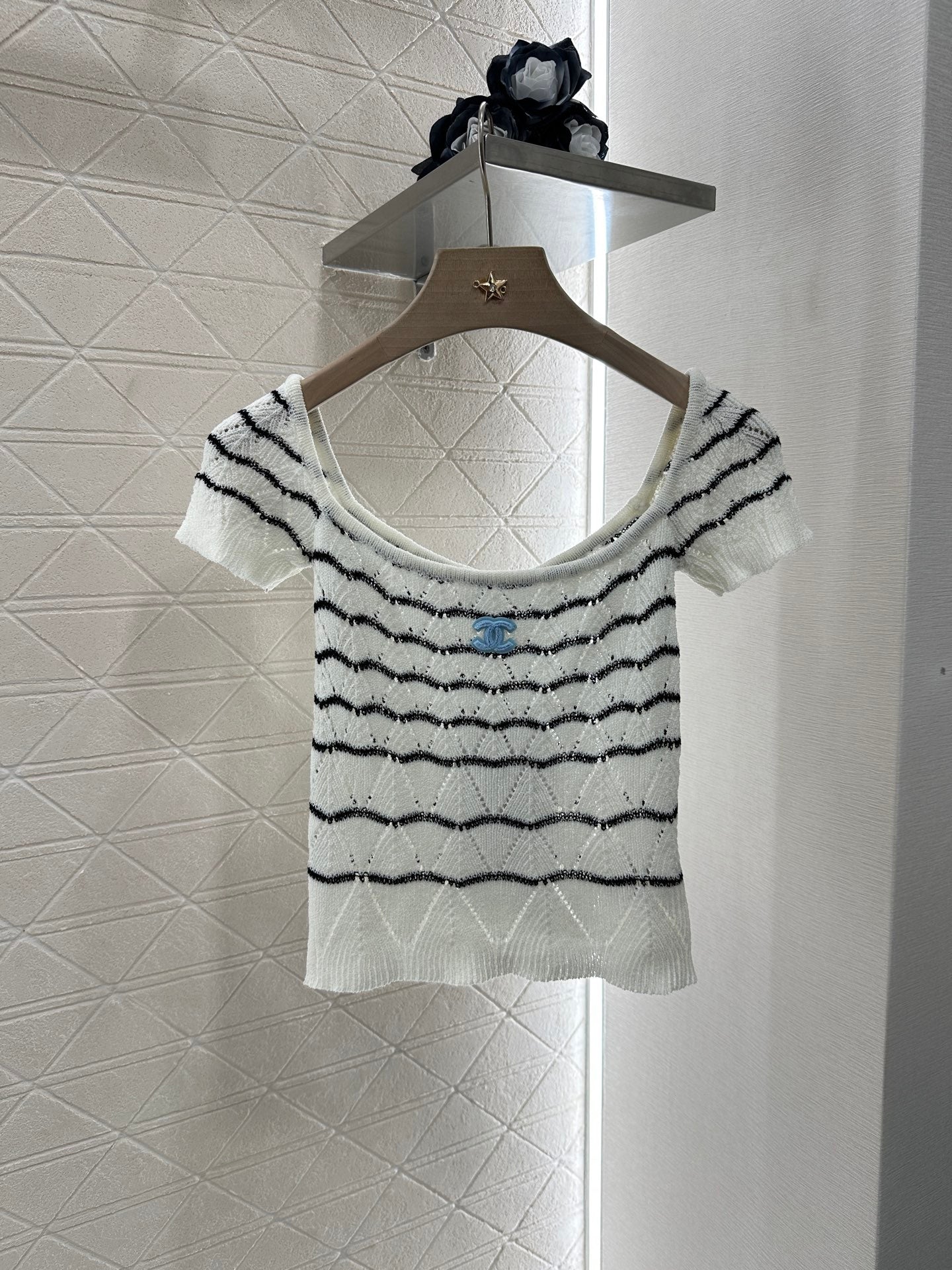 C*♥2025 new product Hollow knitted short sleeves