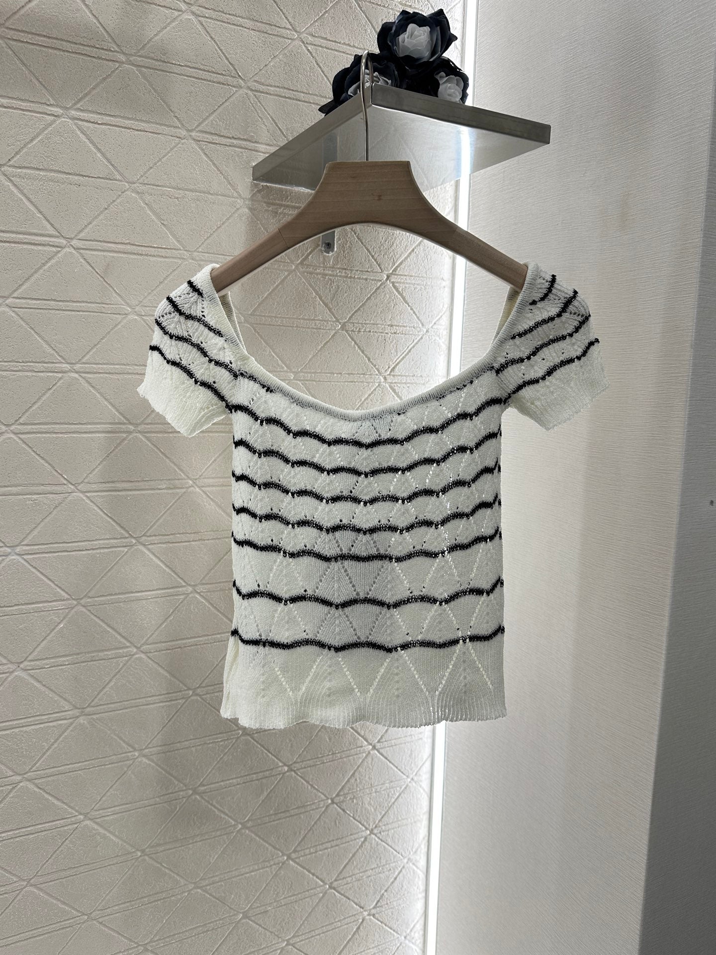 C*♥2025 new product Hollow knitted short sleeves
