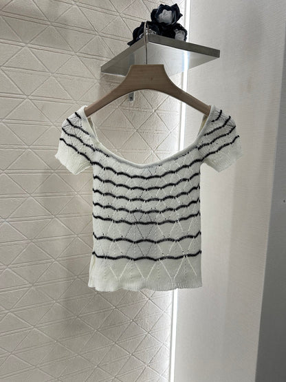 C*♥2025 new product Hollow knitted short sleeves