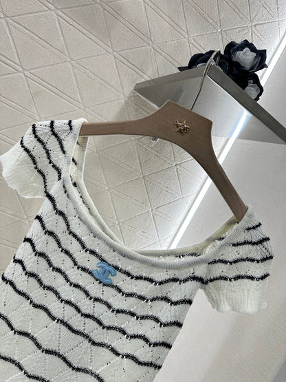 C*♥2025 new product Hollow knitted short sleeves