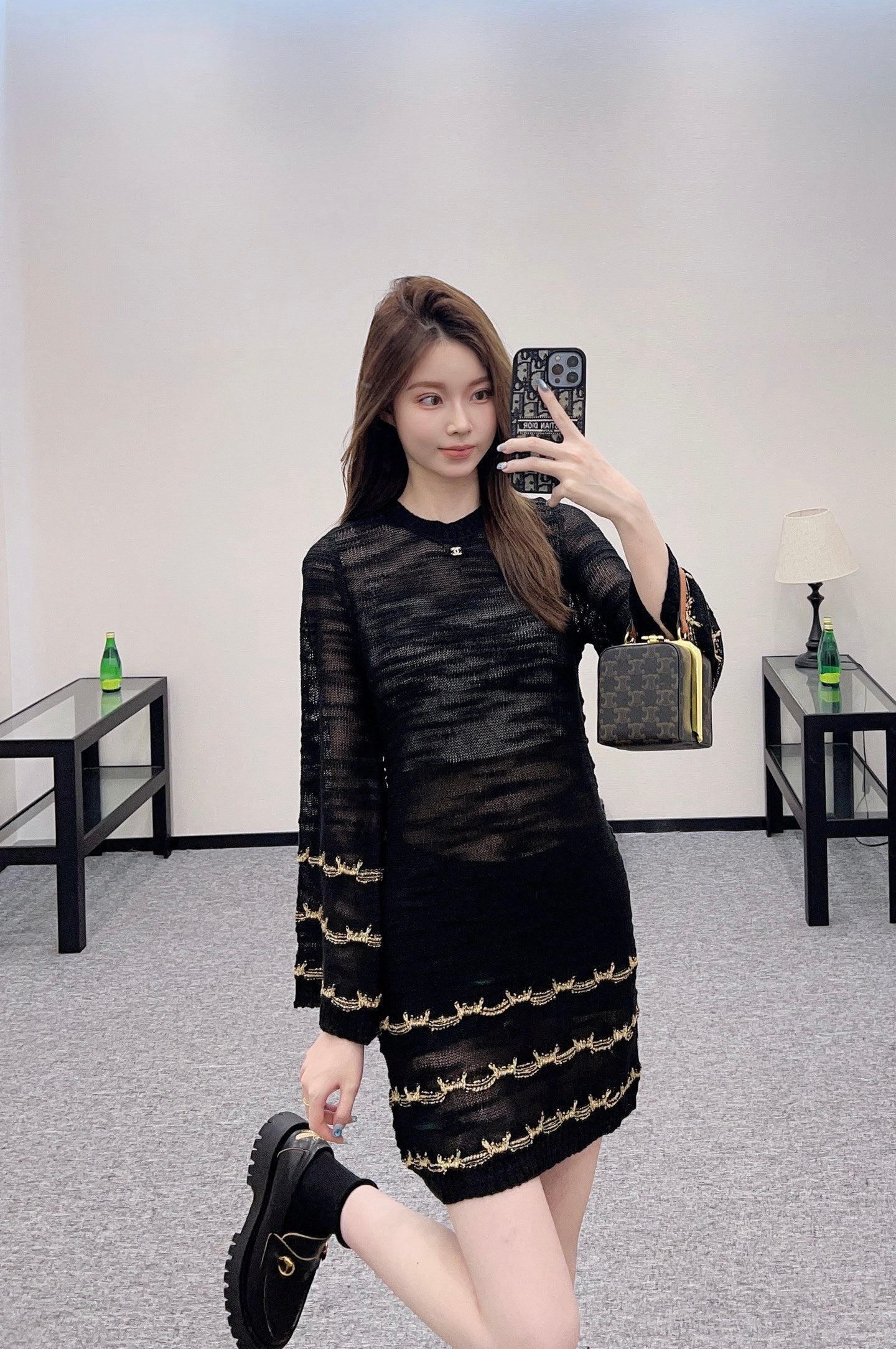 C*♥2025 new product Embroidered knitted dress