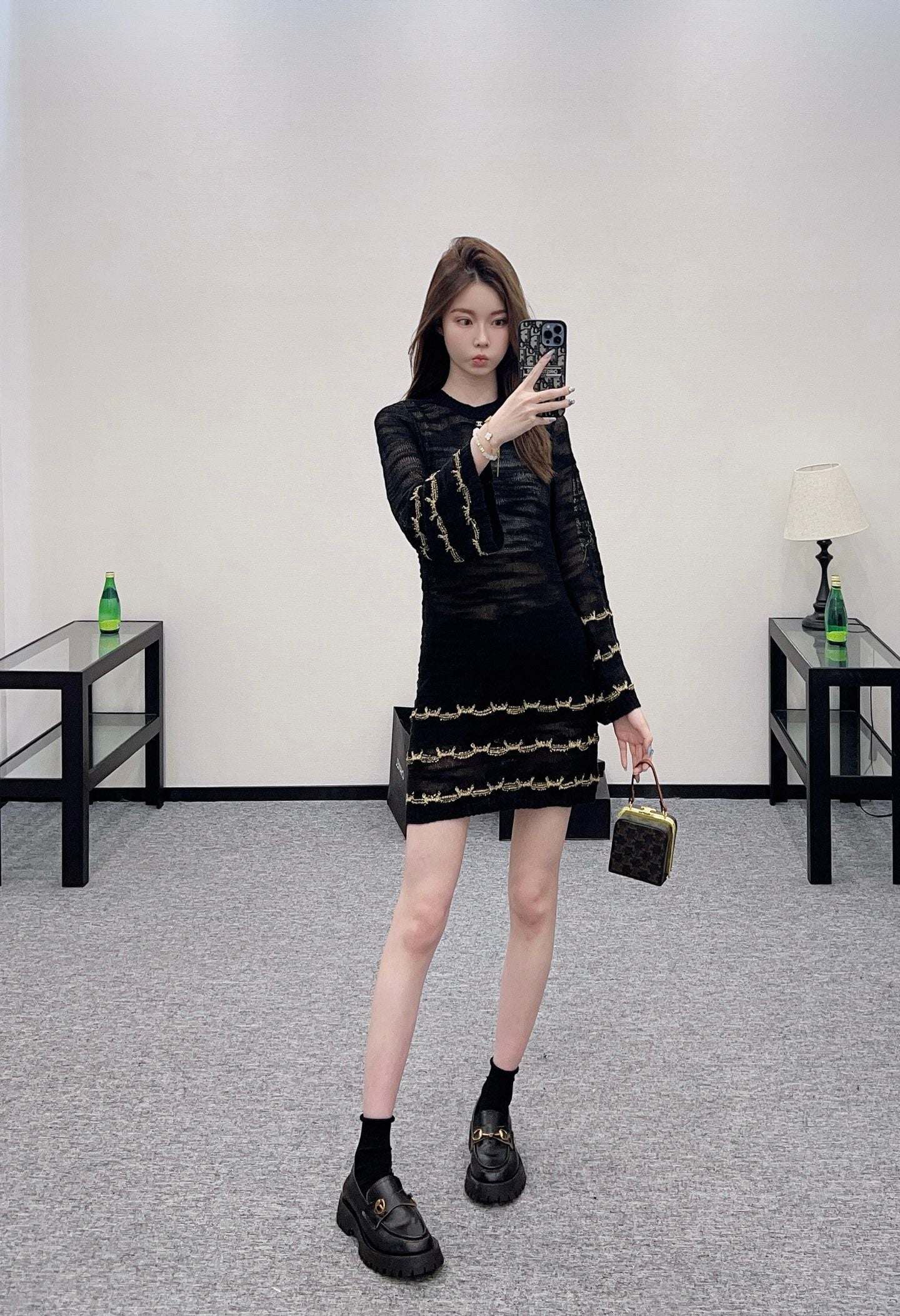 C*♥2025 new product Embroidered knitted dress