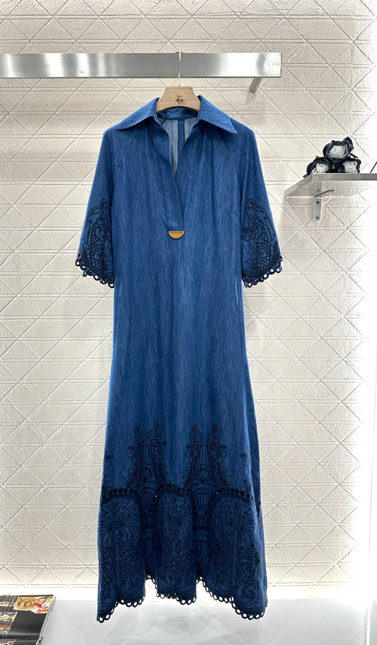 Z*♥New Arrival Embroidered Denim Dress