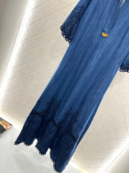 Z*♥New Arrival Embroidered Denim Dress