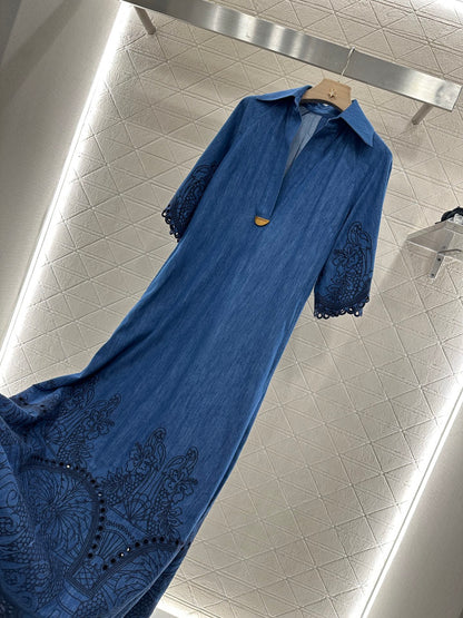 Z*♥New Arrival Embroidered Denim Dress