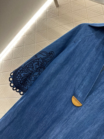 Z*♥New Arrival Embroidered Denim Dress