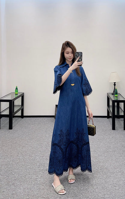 Z*♥New Arrival Embroidered Denim Dress